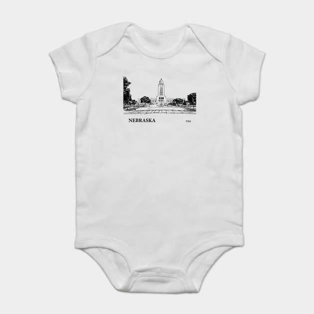 Nebraska State USA Baby Bodysuit by Lakeric
